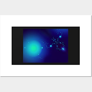 Deep blue space effect digital image Posters and Art